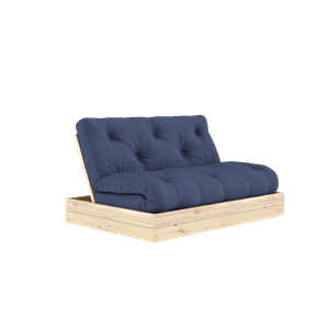 Karup Design Sovesofa med Madrass, 140x200, Marineblå/klarlakkert