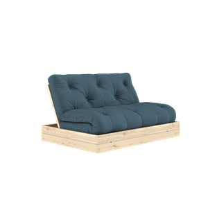 Karup Design Sovesofa med Madrass, 140x200, Petroleumsgrå/klarlakkert