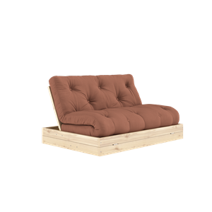 Karup Design Sovesofa med Madrass, 140x200, Leirbrun/klar Lakk