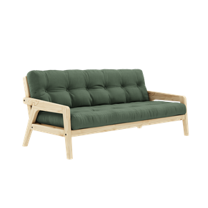 Karup Design Grab Sofa med 5-lags madrass 756 Olivengrønn/Klar lakk