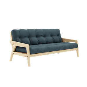 Karup Grab Sovesofa Klarlakkert Furu/757 Bensinblå