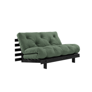Karup Design Roots Sovesofa med Roots Madrass 140x200 Olivengrønn/ Svart Lakkert