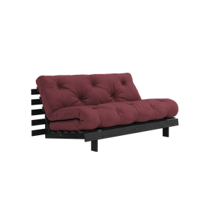 Karup Design Roots Sovesofa med Roots Madrass 160x200 Bordeaux/svart Lakkert