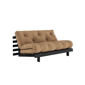 Karup Roots Sovesofa med Roots Madrass 160x200 Mokka/svart Lakkert