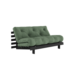 Karup Design Roots Sovesofa med Roots Madrass 160x200 Olivengrønn/ Svart Lakkert