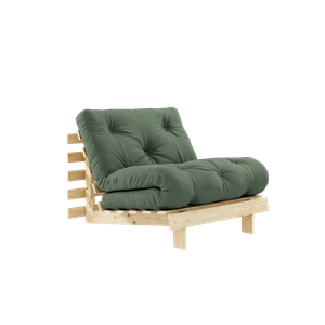 Karup Design Roots Sovesofa med Madrass 90x200 756 Olivengrønn/furu