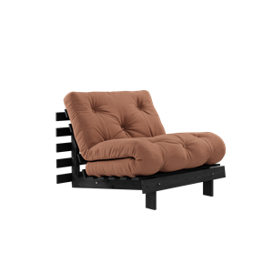 Karup Design Roots sovesofa med madrass 90x200 svart natt/leirbrun