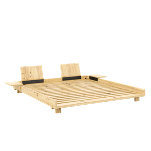 Karup Design Sosial Sengeramme med 2 Deler. Ryggstøtte og Sidebord 180x200 Klarlakkert
