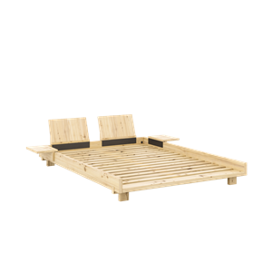 Karup Design Sosial Sengeramme med 2 Deler. Ryggstøtte og Sidebord 140x200 Klarlakkert