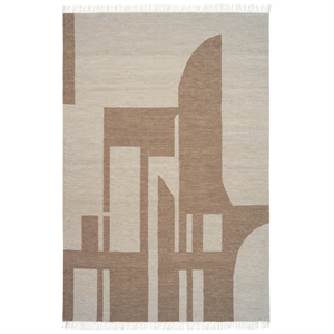 Kristina Dam Studio Moderne Kelimteppe Off-white/ Brun 300 cm