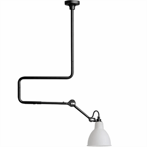 Lampe Gras N312 Loftlampe Mat Sort & Opal Glas