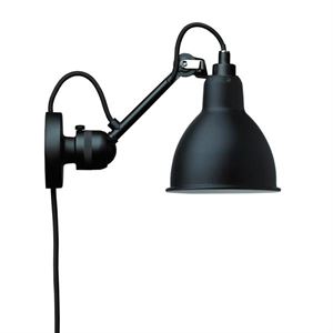 Lampe Gras N304 Vegglampe Matt Sort Med Ledning Kropp & Fritt Valg av Skjermfarge