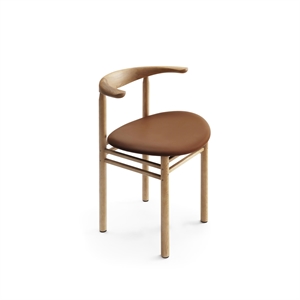 Nikari Linea Collection RMT3 Spisestol Askbeiset i eikefarge/Elmosoft 33004 Skinn