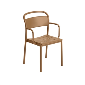 Muuto Linear Steel Spisestol med Armlener Brent Oransje