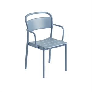 Muuto Linear Steel Spisestol med Armlener Lyseblå