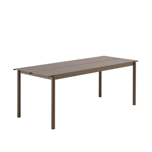 Muuto Lineært Stålbord 200 x 75 cm Gråbrun
