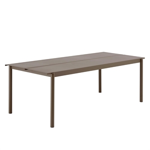 Muuto Lineært Stålbord 220 x 90 cm Gråbrun