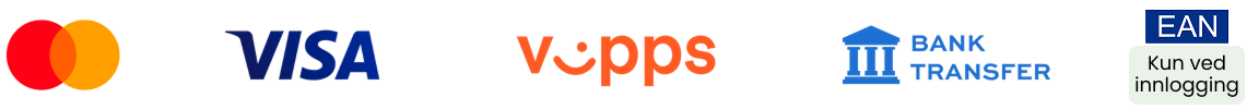 Vi modtager alle disse betalingsmetoder