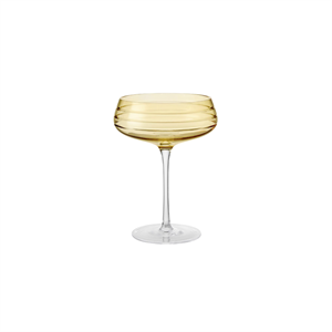 Louise Roe Champagne Coupe Cut Champagneglass Sett med 4 Amber