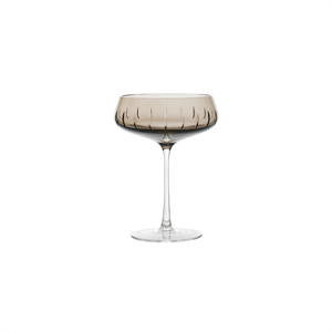 Louise Roe Champagne Coupe Cut Champagneglass Sett med 4 Røykfargede