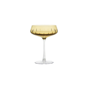 Louise Roe Champagne Coupe Cut Champagneglass Sett med 4 Amber