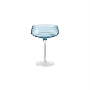 Louise Roe Champagne Coupe Cut Champagneglass Sett med 4 Blå