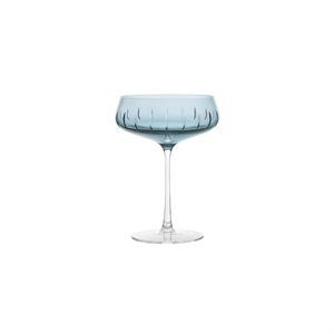Louise Roe Champagne Coupe Cut Champagneglass Sett med 4 Blå