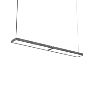 Louis Poulsen LP Slim Taklampe Dobbel 3000K & Dali Mørk Rå Aluminium