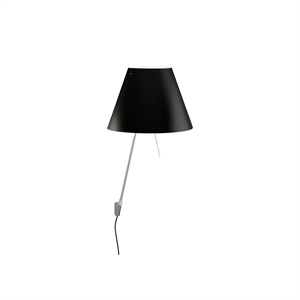 Luceplan Costanza Vegglampe Dimbar Aluminium M. Skjerm Sort