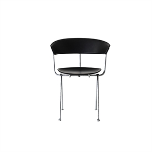 Magis Officina Spisestol Galvanisert/ Sort Skinn