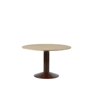 Muuto Center Spisebord Ø120 Oljet Eik/mørk Rød