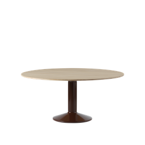 Muuto Center Spisebord Ø160 Oljet Eik/mørk Rød