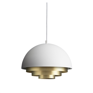 Varm Nordisk Miljøfarge Mini Taklampe Matt Hvit Messing