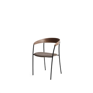 New Works spisestuestol med armlener , Valnøtt/Barnum mørk taupe