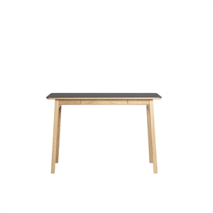 Magnus Olesen Freya Skrivebord Solid Eik Lakkert/ Sort Linoleum 4023 Forbo