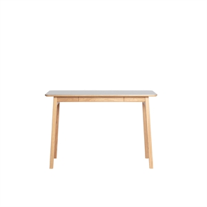 Magnus Olesen Freya Skrivebord Solid Eik Lakkert/Beige Grå Linoleum 4175 Forbo