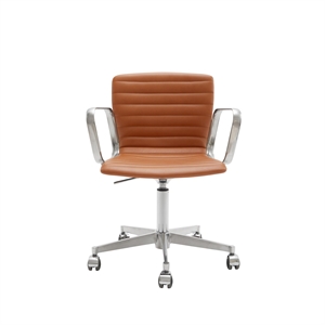 Magnus Olesen Butterfly Swivel Classic Edition Polert Aluminium/ Heltrukket Cognac Hero 42528