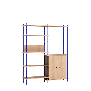 MOEBE S.200.2.I.OA Hyllesystem Eik/dyp Blå