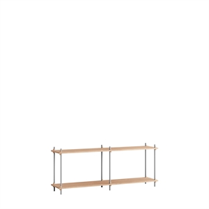 Moebe Hylle S.65.2.B Eik/rustfritt Stål