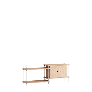 Moebe Hylle S.65.2.C Eik/rustfritt Stål