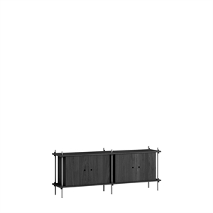 Moebe Hylle S.65.2.D Sort/rustfritt Stål