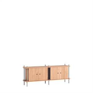 Moebe Hylle S.65.2.D Eik/rustfritt Stål