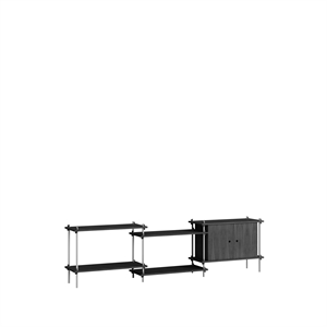 Moebe Hylle S.65.3.B Sort/rustfritt Stål