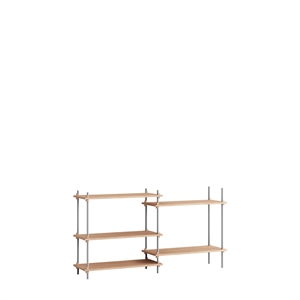 Moebe Hylle S.85.2.A Eik/rustfritt Stål