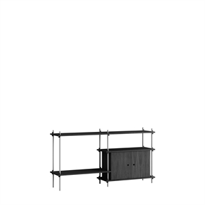 Moebe Hylle S.85.2.DC Sort/rustfritt Stål