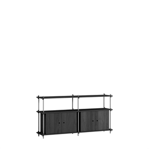Moebe Hylle S.85.2.D Sort/rustfritt Stål
