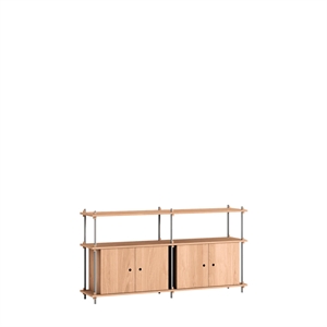 Moebe Hylle S.85.2.D Eik/rustfritt Stål