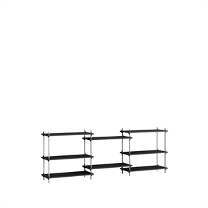 Moebe hylle S.85.3.A Sort/rustfritt stål