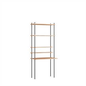 MOEBE S.200.1.D Hyllesystem Eik/ Sort