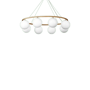 Nuura Miira 8 Oval Lysekrone Messing/ Opal